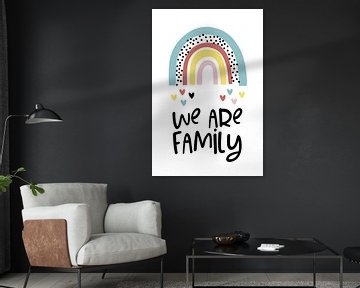 We are family with rainbow and hearts by Kim Karol / Ohkimiko
