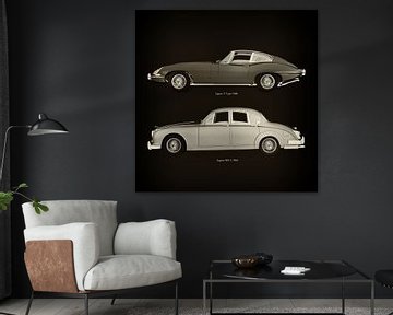 Jaguar E Type 1960 et Jaguar MK-2 1963