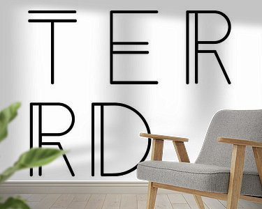 Voorbeeld van het werk in een kamer