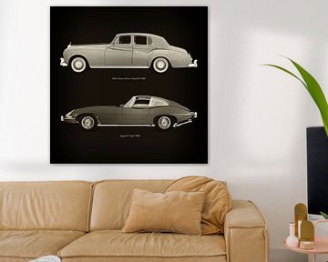 Rolls Royce Silver Cloud III 1963 et Jaguar E Type 1960