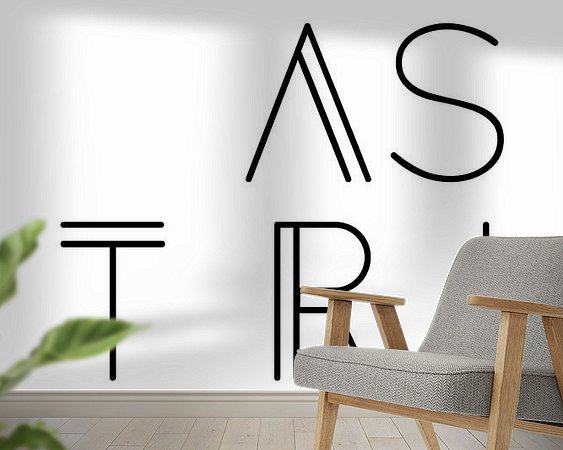 Voorbeeld van het werk in een kamer