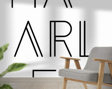 Voorbeeld van het werk in een kamer