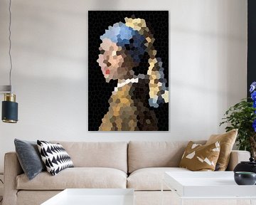 Mädchen mit einem Perlenohrring Abstrakt von Art By Dominic