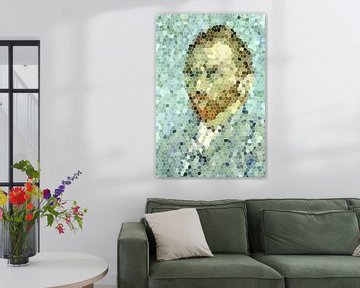 Zelf Portret Vincent van Gogh Abstract Digital Art van Art By Dominic