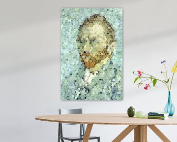 Zelf Portret Vincent van Gogh Abstract Digital Art van Art By Dominic