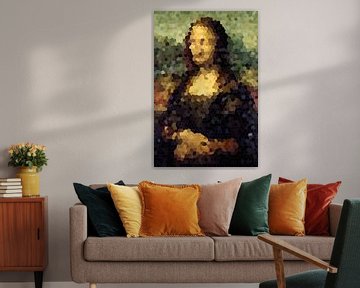 Mona Lisa Abstract Pixel Digital Art van Art By Dominic