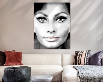 Sophia Loren italiaanse actrice zwart/wit van sarp demirel