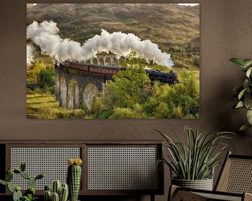 The Jacobite Steam Train - Passing Glenfinnan Viaduct by Rolf Schnepp