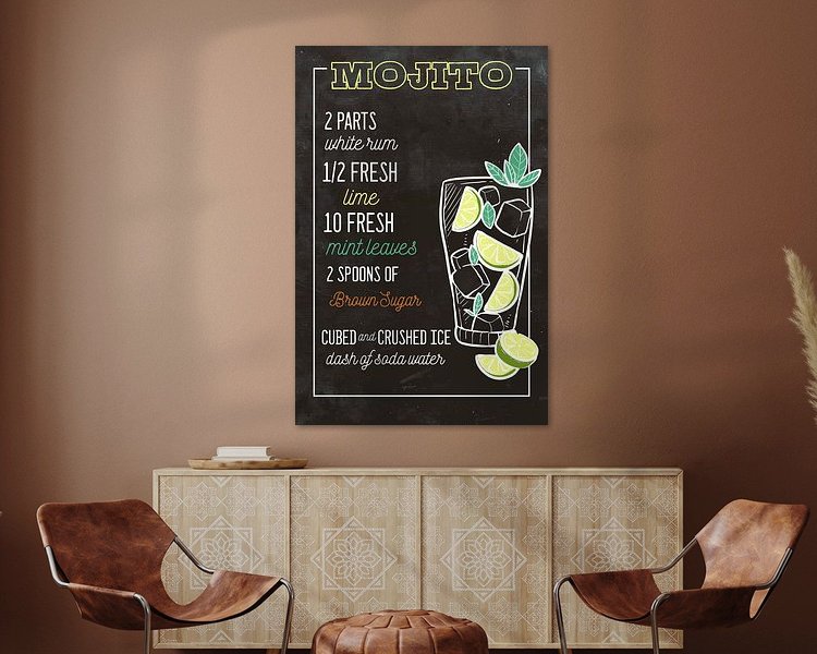 Voorbeeld van het werk in een kamer