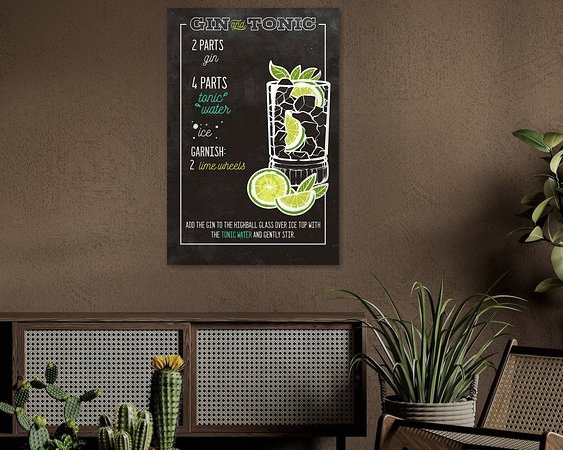 Voorbeeld van het werk in een kamer