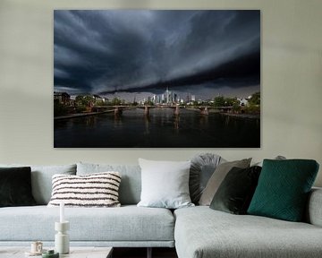 Frankfurt storm, unieke wolkenformatie van Fotos by Jan Wehnert