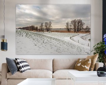Bank of the dutch river Amer in the winter season by Ruud Morijn
