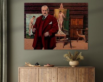 Anders Zorn in Atelier Schilderij by Paul Meijering