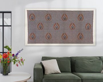 Vintage Geometrisch vormgegeven Batik Sarong uit Java van Floris Kok