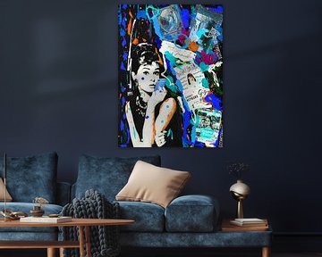 Audrey Hepburn iPhone Blau von Kathleen Artist Fine Art
