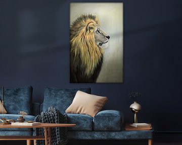 Leeuw...majestic.. ( Olieverfschilderij)