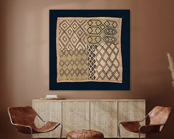 Shoowa Raffia Panel with embroidered pattern by Floris Kok
