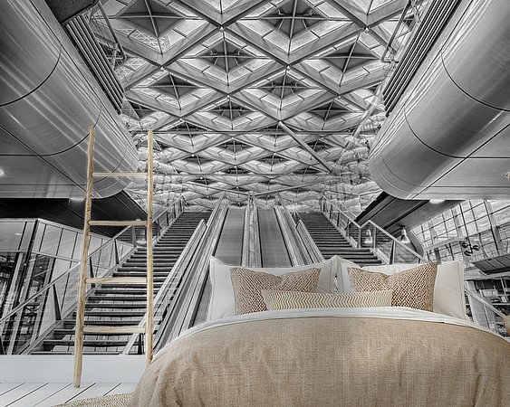 Voorbeeld van het werk in een kamer