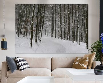 Sprookjesbos in de winter met sneeuw van Maarten Pietersma