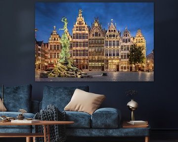Grote Markt in Antwerpen, België van Michael Abid