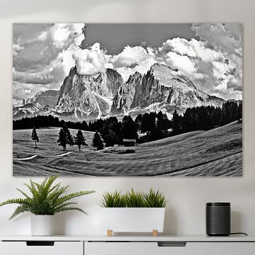 Uitzicht over de Seiser Alm in de richting van Langkofel