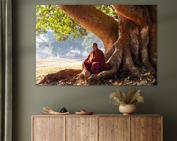 Mönch unter einem Baum von Antwan Janssen