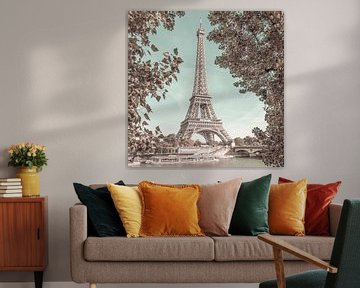 PARIS Eiffelturm & Seine | urbaner Vintage-Stil von Melanie Viola