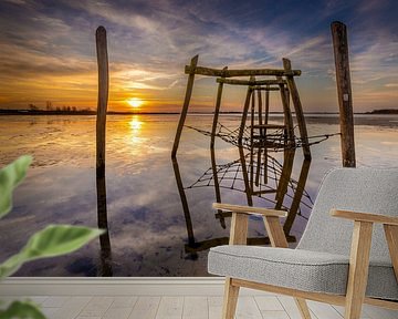Sunrise on the beach of Midwolda. by Arjan Battjes