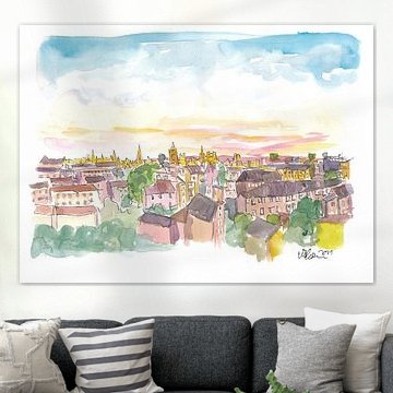 Vue du toit-terrasse d'Oxford Angleterre