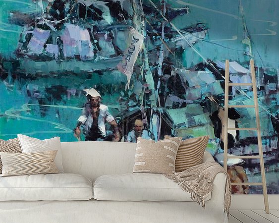 Voorbeeld van het werk in een kamer