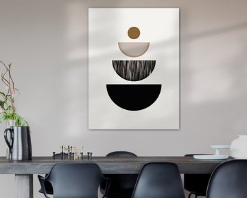 Moderne kunst - Black and Gold 3 van Studio Malabar