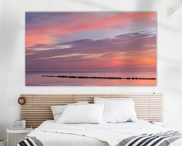 Sonnenaufgang über dem Wattenmeer von Henk Meijer Photography