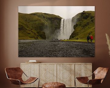 Panorama van Skogafoss van Louise Poortvliet