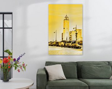 Goldener Leuchtturm Noordwijk aan Zee Die Niederlande