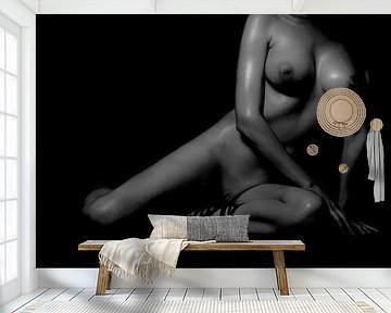 Artistic Nude of a Seated Woman by Art By Dominic