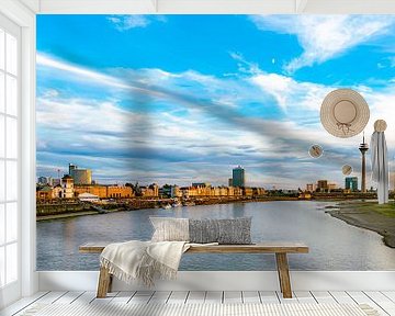 Panorama Blick auf Altstadt und Rheinturm in Düsseldorf von Dieter Walther