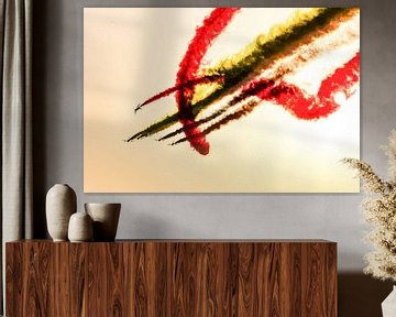 Luchtshow met vliegend eskader en kleurrijk rookeffect van Dieter Walther