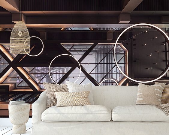 Voorbeeld van het werk in een kamer