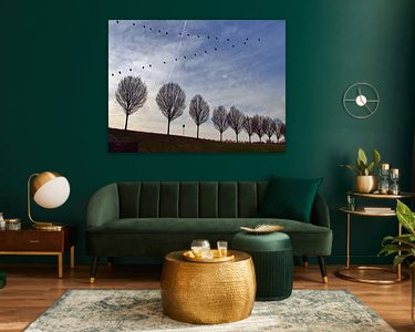 Voorbeeld van het werk in een kamer