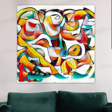 Abstrakt in rot gelb blau