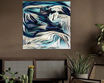 Résumé en bleu et blanc