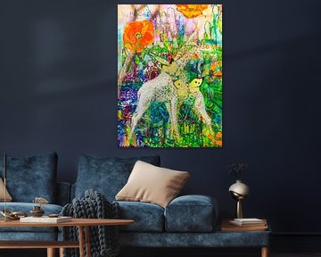 Giraffen und Schmetterlinge mit Salgado Brandt Van Gogh und Zanolino von Giovani Zanolino