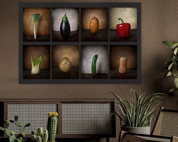 Collage van stillevens van diverse groenten van Gerben van Buiten