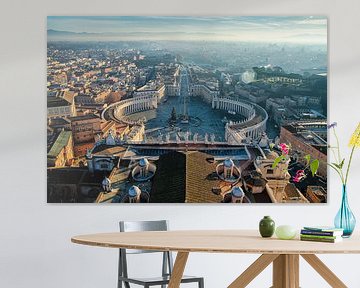 Zonsopgang bij St. Pietersplein, Vaticaanstad, Rome, Italië van Sebastian Rollé - travel, nature & landscape photography