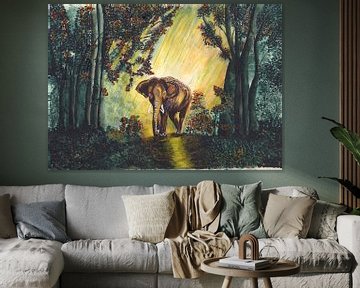 Elephant in forest by djcartsupplies