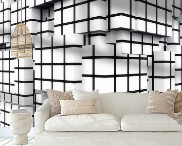 Q-Cubes 3D - squaring the wall by Max Steinwald