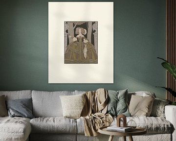 La dame | The woman with the rose | Historic Art Deco Fashion print by NOONY