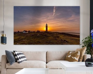 Eierland-Leuchtturm Texel - Sonnenuntergang von Texel360Fotografie Richard Heerschap