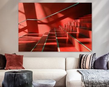Abstract van rode trap van Annemie Hiele