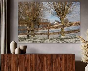 Windmill De Vlinder in the snow by Moetwil en van Dijk - Fotografie